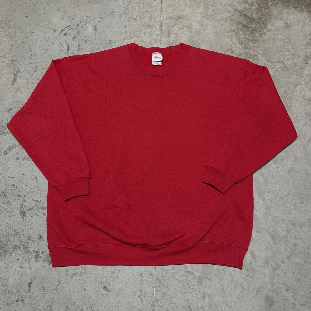 Vintage Disney Store Blank Red Crewneck Sweatshirt Size 2XL Walt Disney World